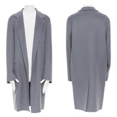 new CELINE PHOEBE PHILO 100% cashmere classic grey blue over coat FR36 ...