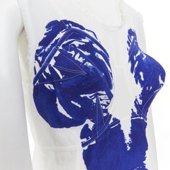 new CELINE PHOEBE PHILO 2017 Yves Klein body print cotton dress FR34 XS