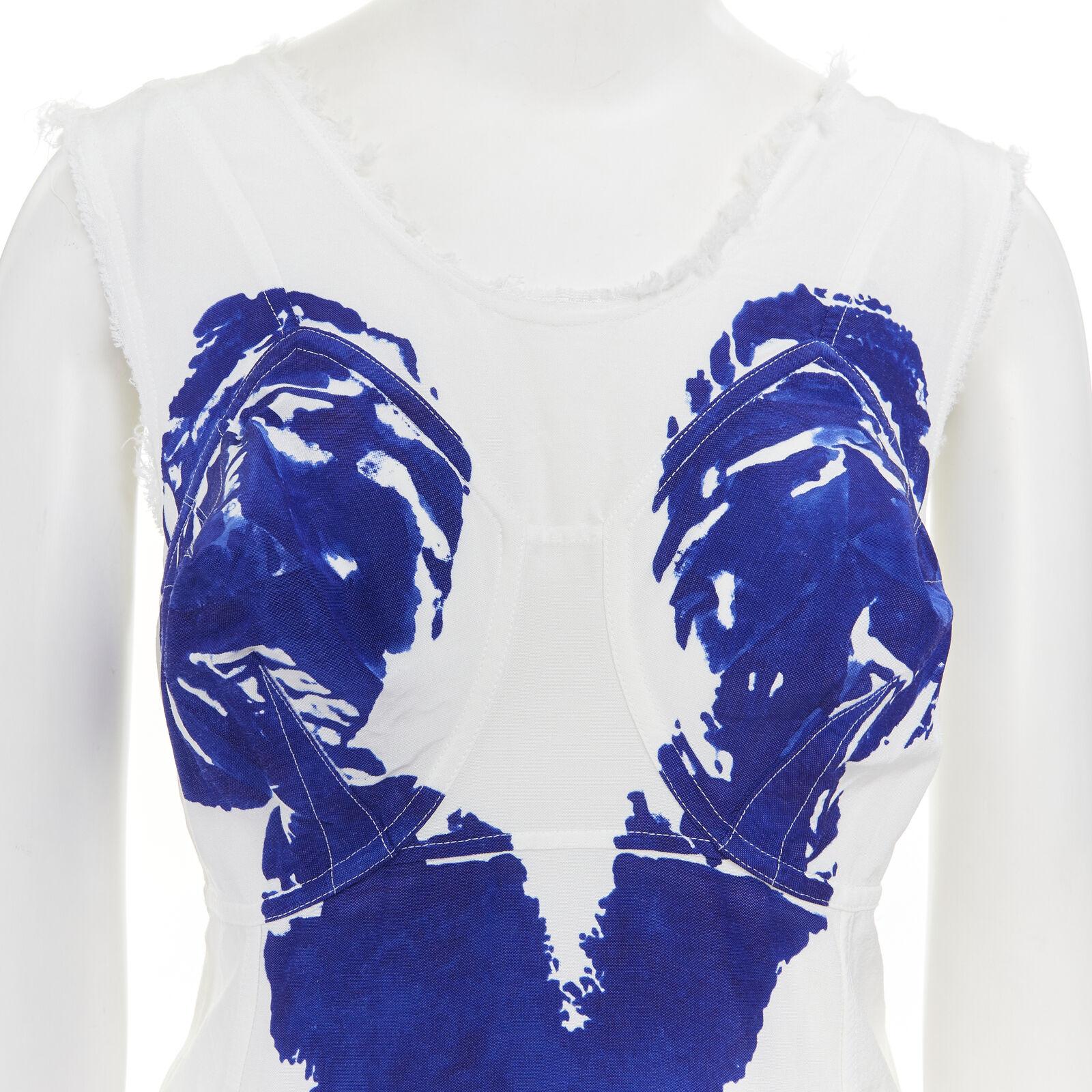 new CELINE PHOEBE PHILO 2017 Yves Klein body print cotton dress FR34 XS In New Condition In Hong Kong, NT