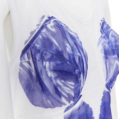 neu CELINE PHOEBE PHILO 2017 Yves Klein body print semi sheer maxi dress FR36 S