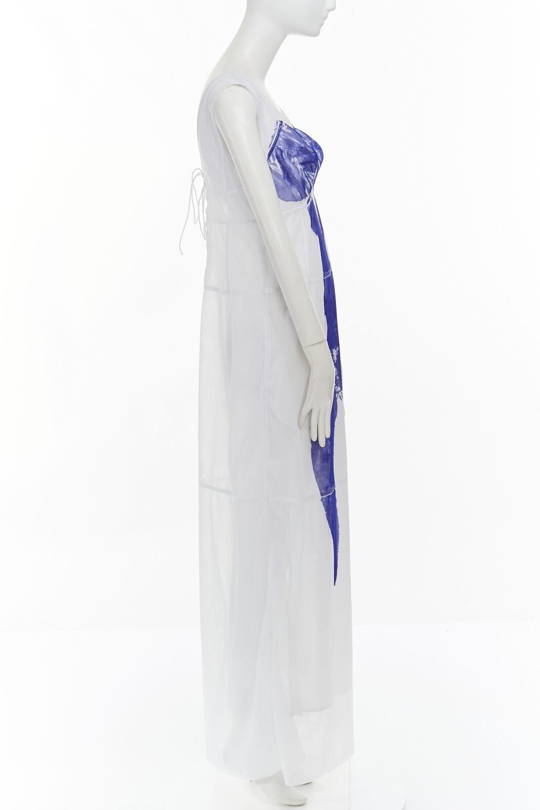 neu CELINE PHOEBE PHILO 2017 Yves Klein body print semi sheer maxi dress FR36 S im Zustand „Neu“ in Hong Kong, NT