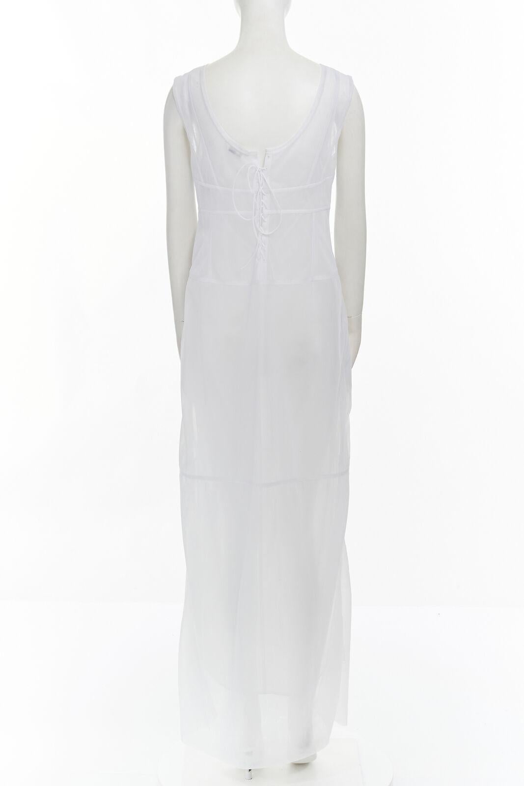 neu CELINE PHOEBE PHILO 2017 Yves Klein body print semi sheer maxi dress FR36 S Damen
