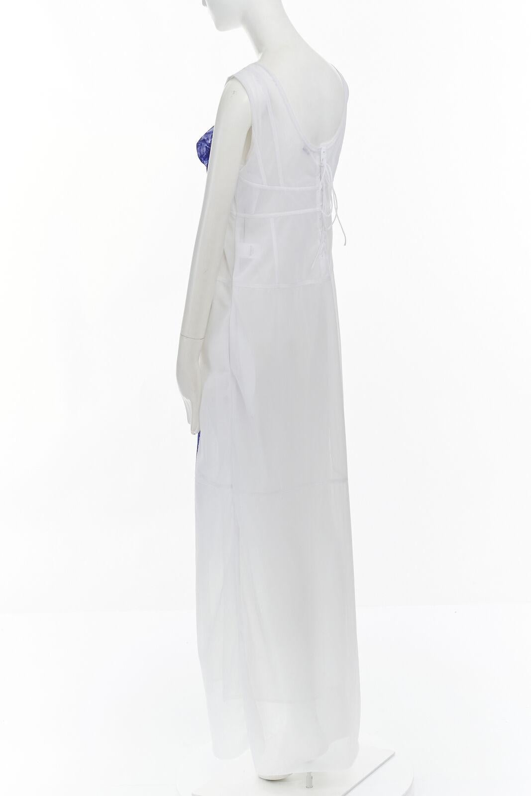 neu CELINE PHOEBE PHILO 2017 Yves Klein body print semi sheer maxi dress FR36 S 1