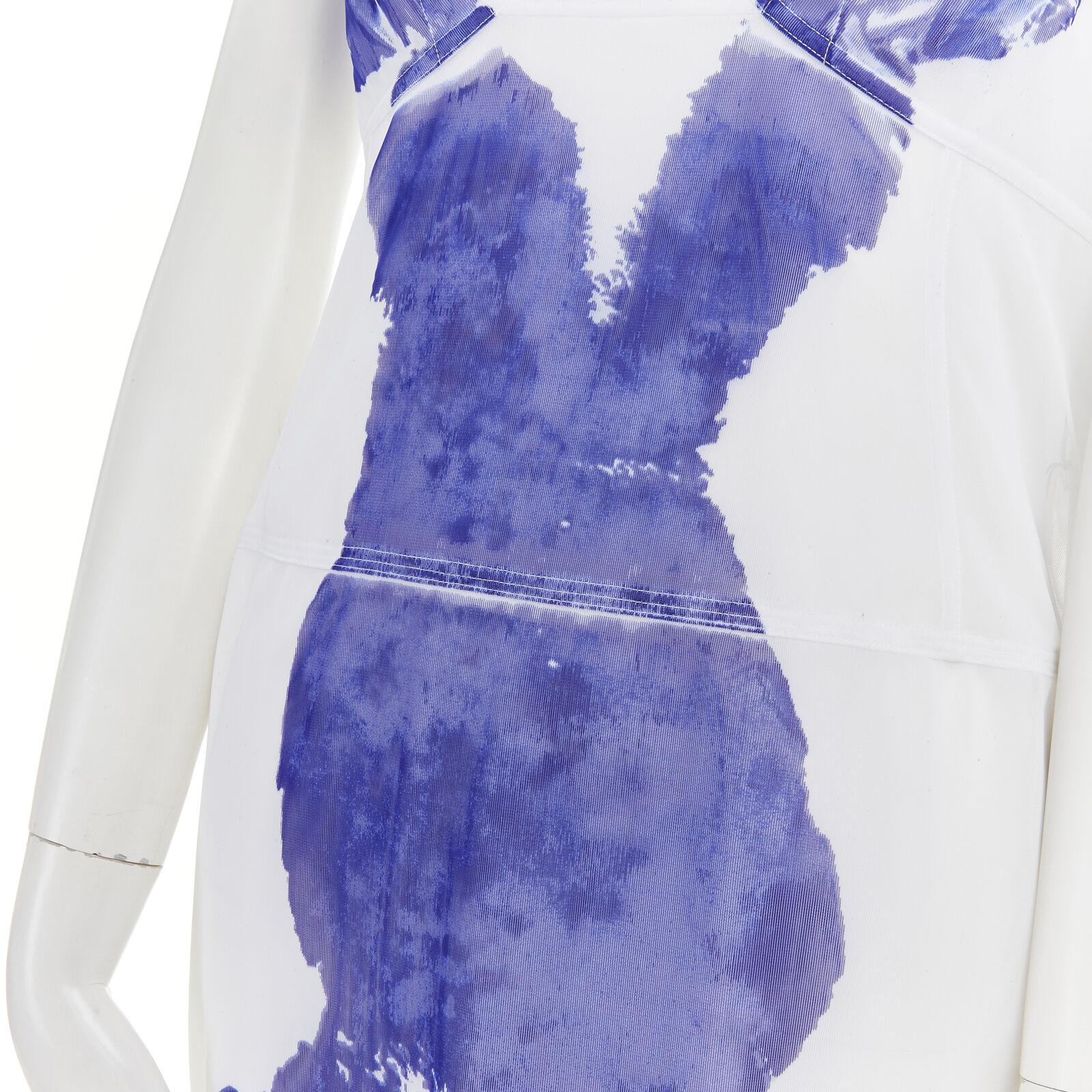 neu CELINE PHOEBE PHILO 2017 Yves Klein body print semi sheer maxi dress FR36 S 3