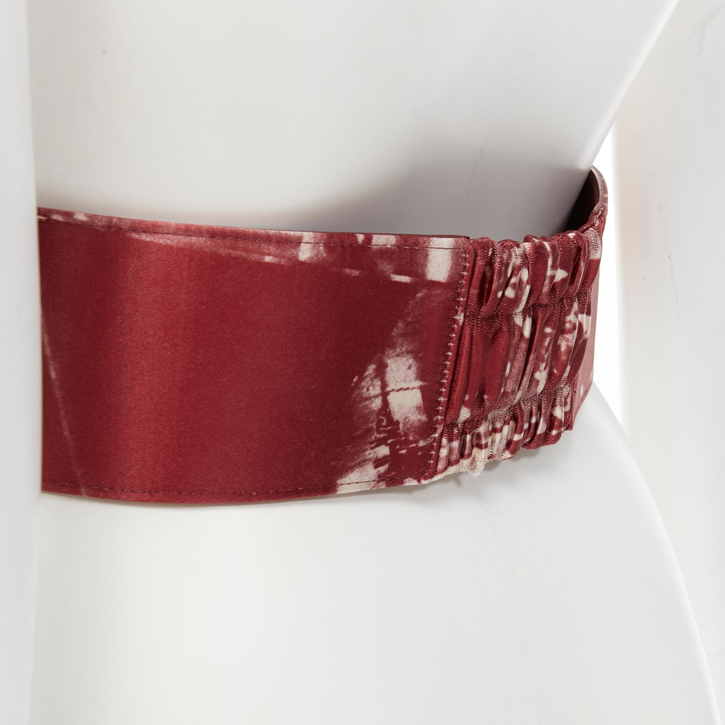 new CELINE Phoebe Philo 2018 Runway Sulky Satin gold horsebit burgundy belt M 1