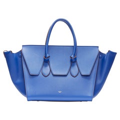 neu CELINE PHOEBE PHILO Knot kobaltblau Kalbsleder große Shopper Tote Bag voll