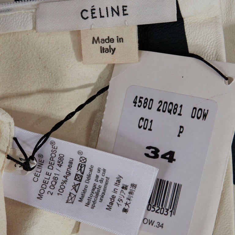 Top CÉLINE Phoebe Philo - Taille 34 - Couleur Bleu Et Noir - Occasion En Très Bon état
