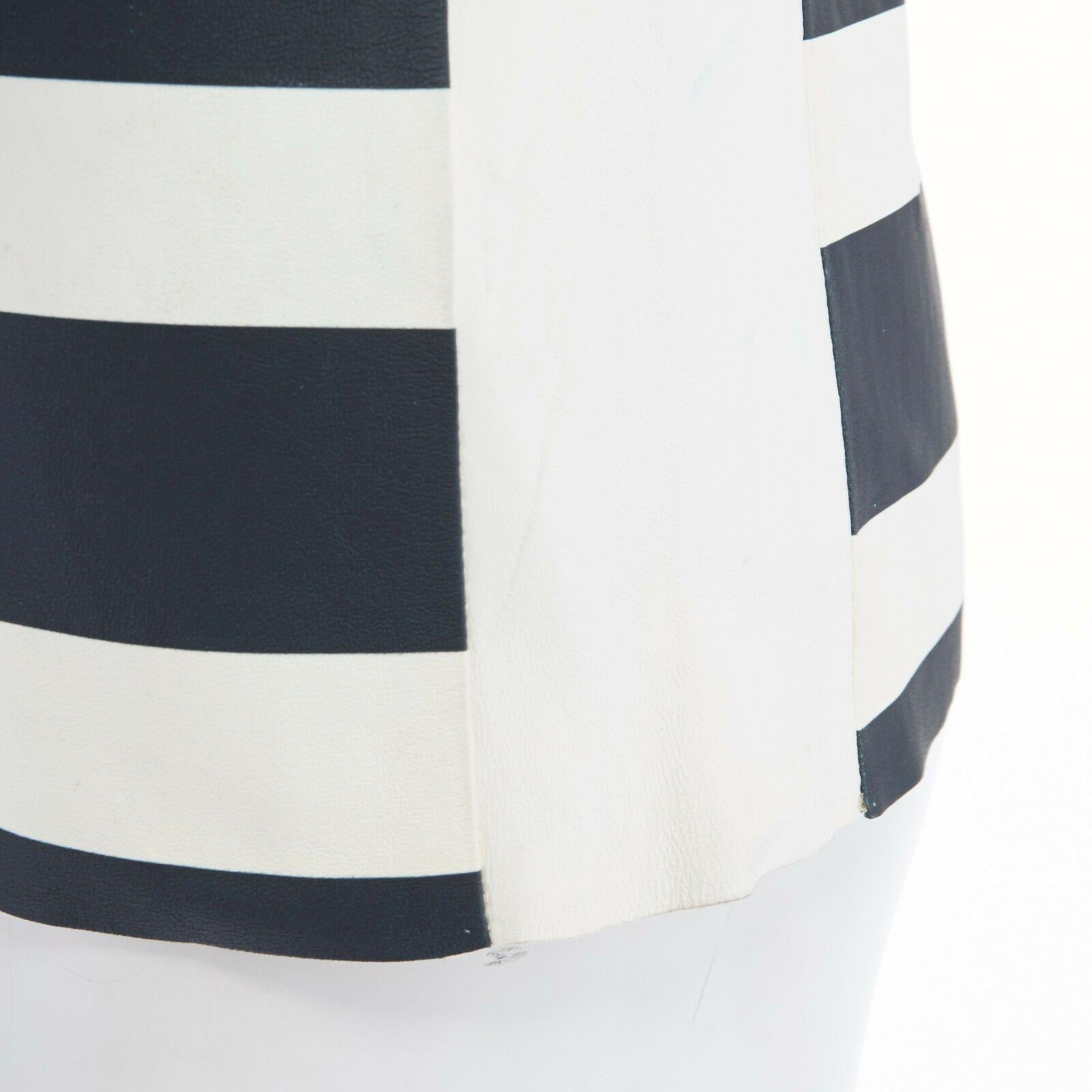 Women's new CELINE PHOEBE PHILO white black green stripe print leather top FR34 US2 S