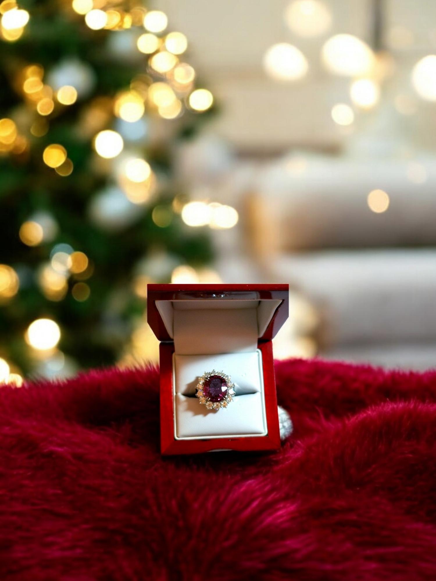 NEW Cert 6.77CT Unheated Natural Vivid Hot Pink Spinel Diamond Ring in Platinum For Sale 11