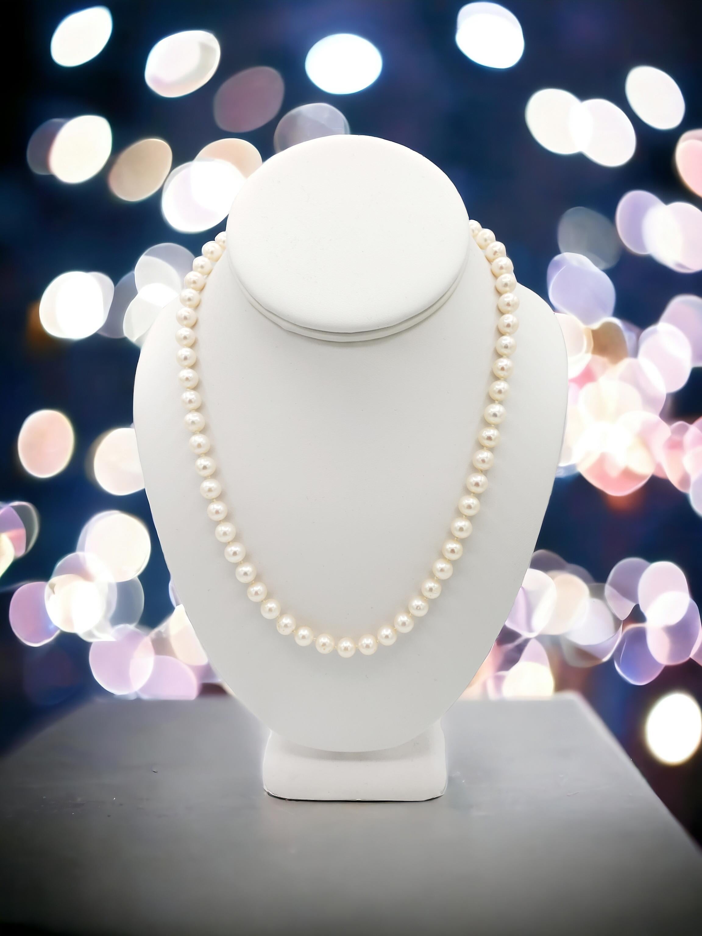 NEW Certified AA+ Quality Japanese Akoya Salt Water White Pearl Necklace For Sale 6