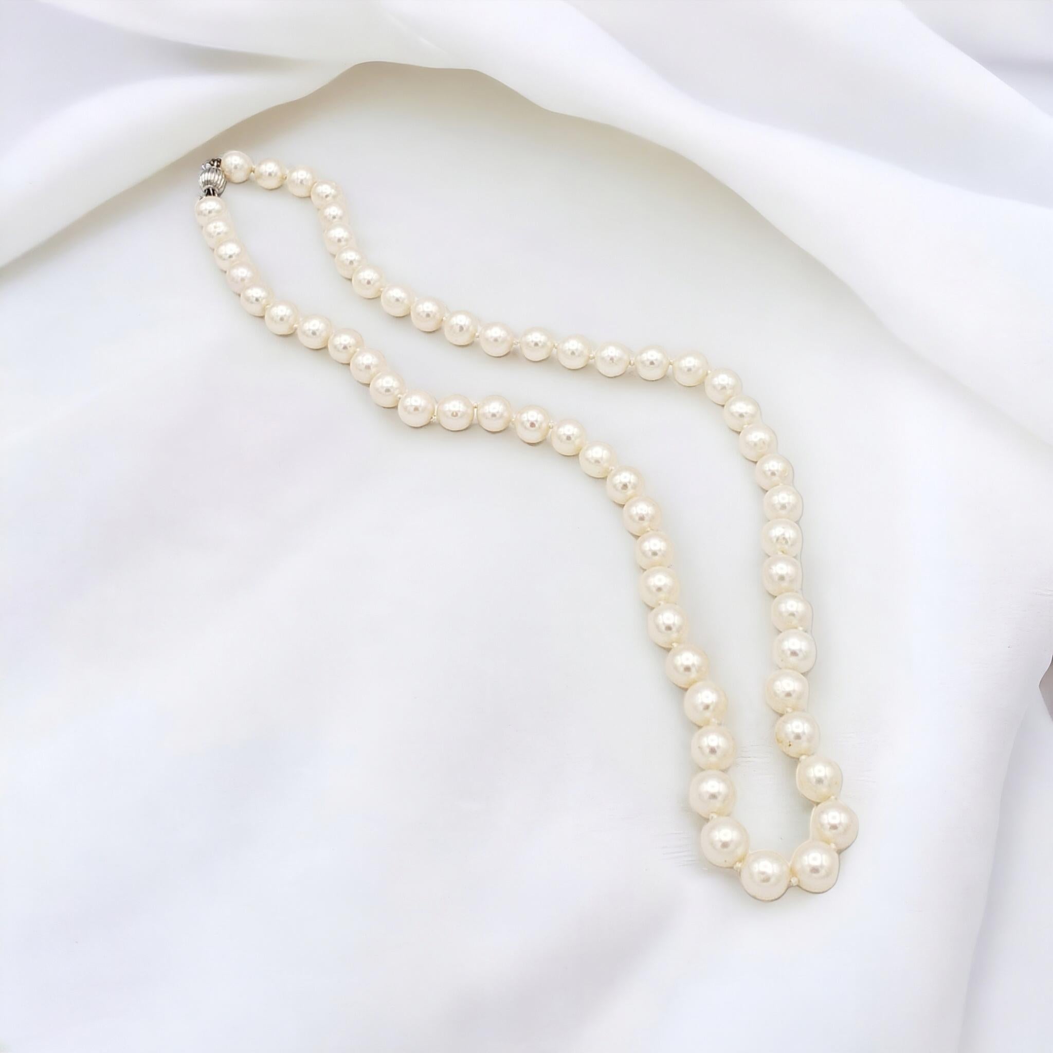 NEW Certified AA+ Quality Japanese Akoya Salt Water White Pearl Necklace For Sale 12
