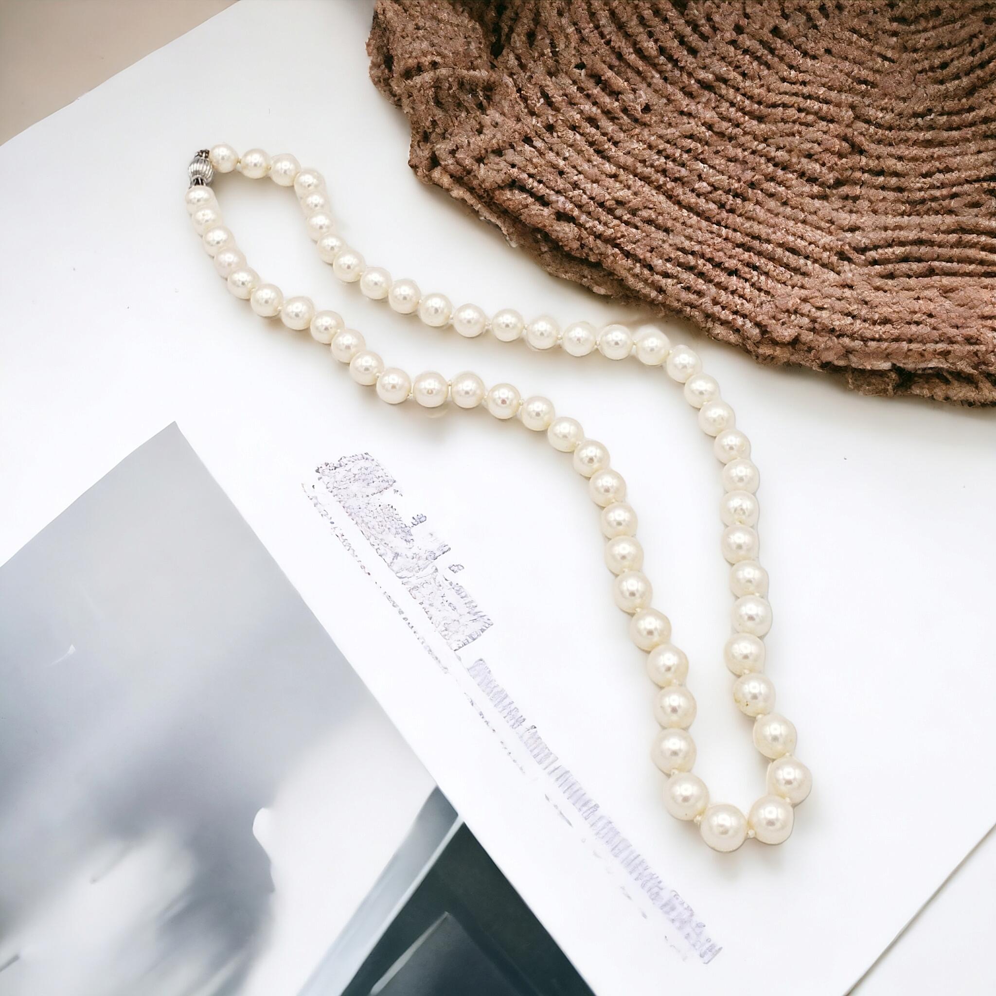 NEW Certified AA+ Quality Japanese Akoya Salt Water White Pearl Necklace For Sale 14