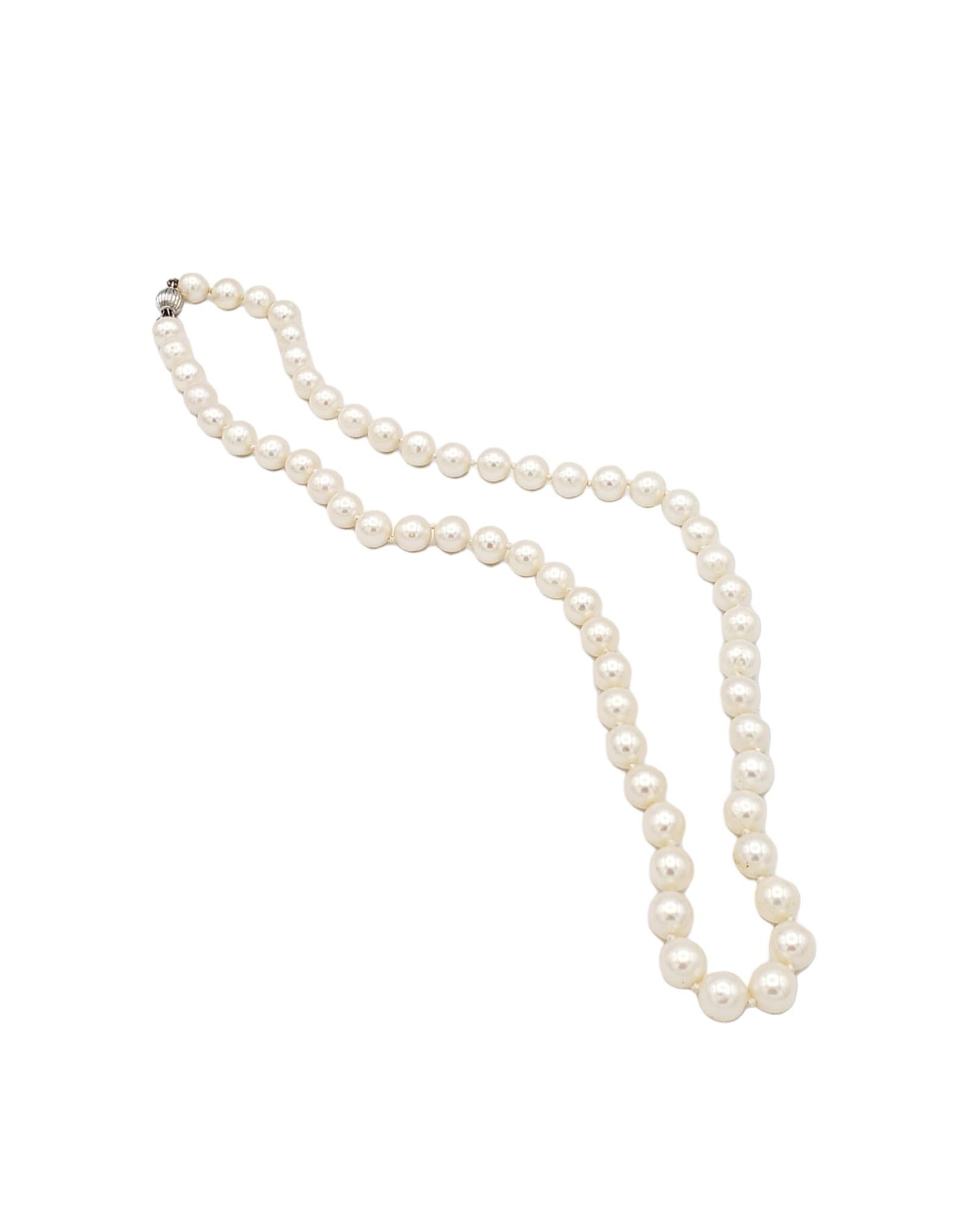 NEW Certified AA+ Quality Japanese Akoya Salt Water White Pearl Necklace For Sale 5