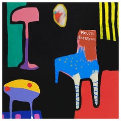 'New Chair' Still Life Abstract Painting by Alan Fears Pop Art