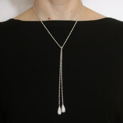 Chamilia Bolo Krawatte Halskette, Sterlingsilber Kristalltropfen 1211-1023