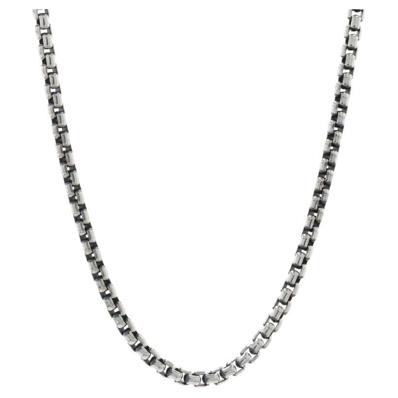 New Chamilia Necklace 1210-0008 Box Chain Snap Oxidized Sterling Silver