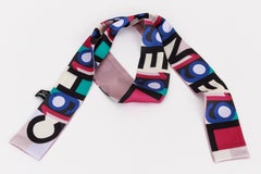 New Chanel 19 Silk Double Face Twilly Scarf