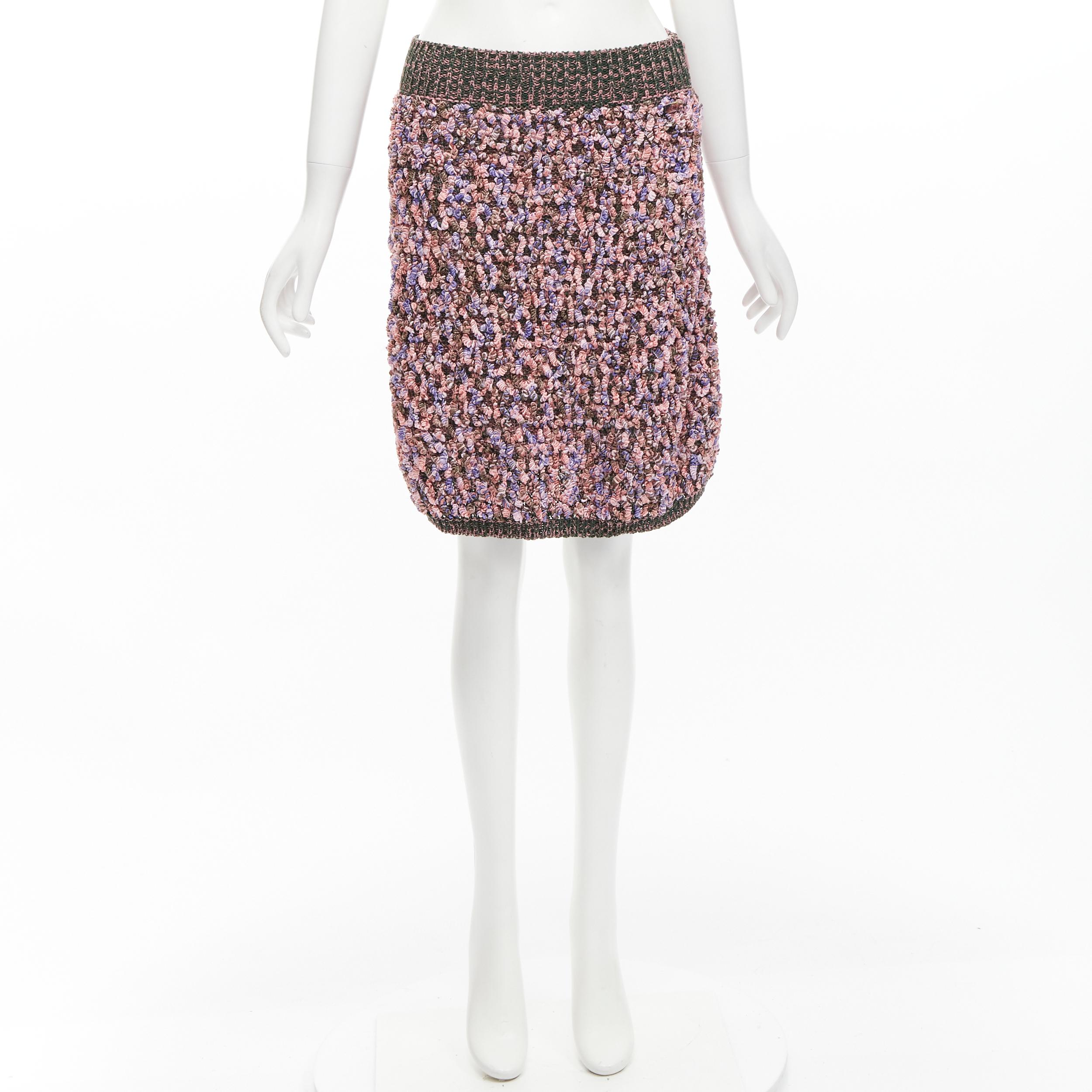new CHANEL 2015 Runway Look 24 pink rope blossom boucle skirt FR40 L 6