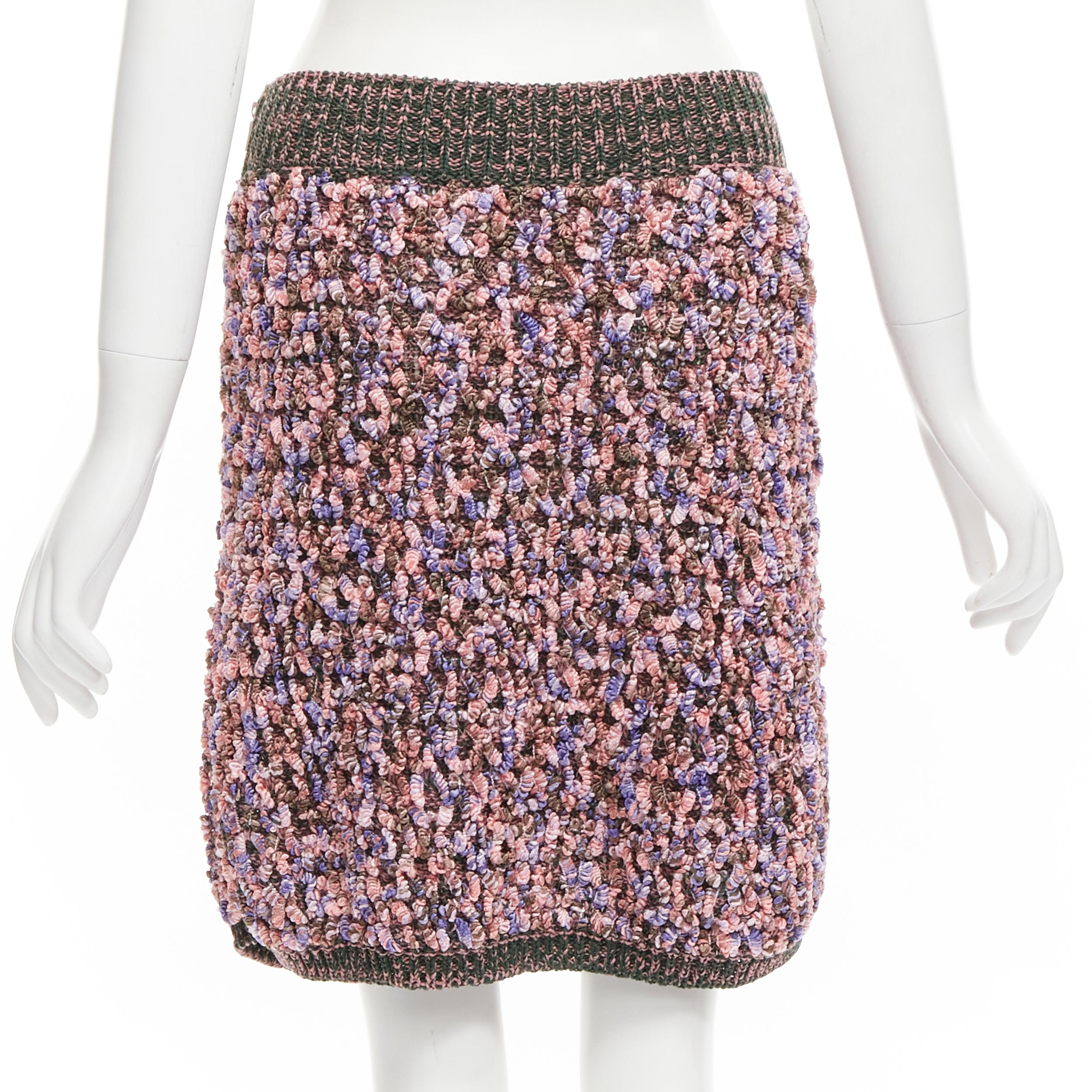 new CHANEL 2015 Runway Look 24 pink rope blossom boucle skirt FR40 L 1