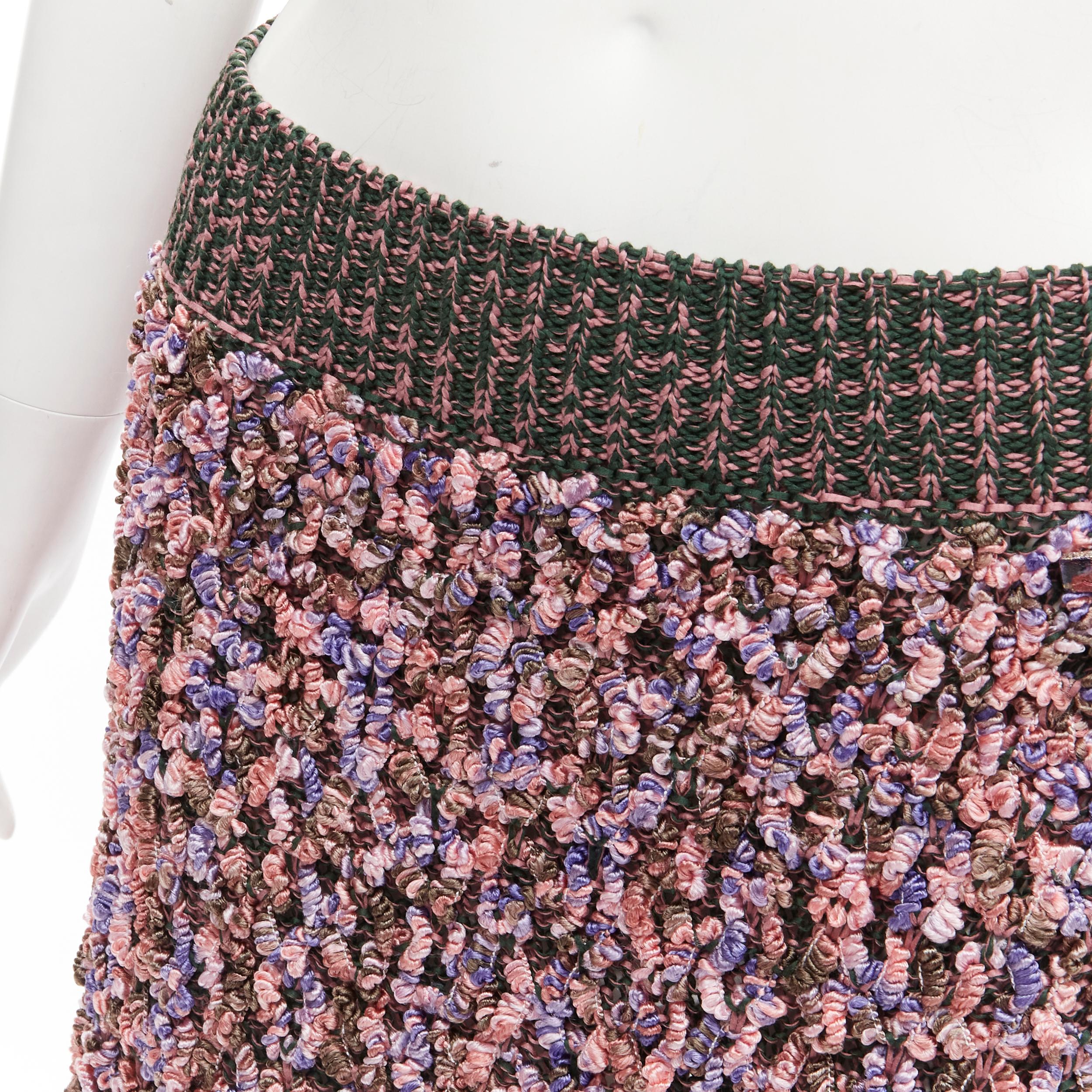 new CHANEL 2015 Runway Look 24 pink rope blossom boucle skirt FR40 L 3