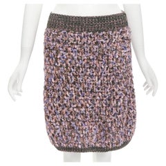 new CHANEL 2015 Runway Look 24 pink rope blossom boucle skirt FR40 L