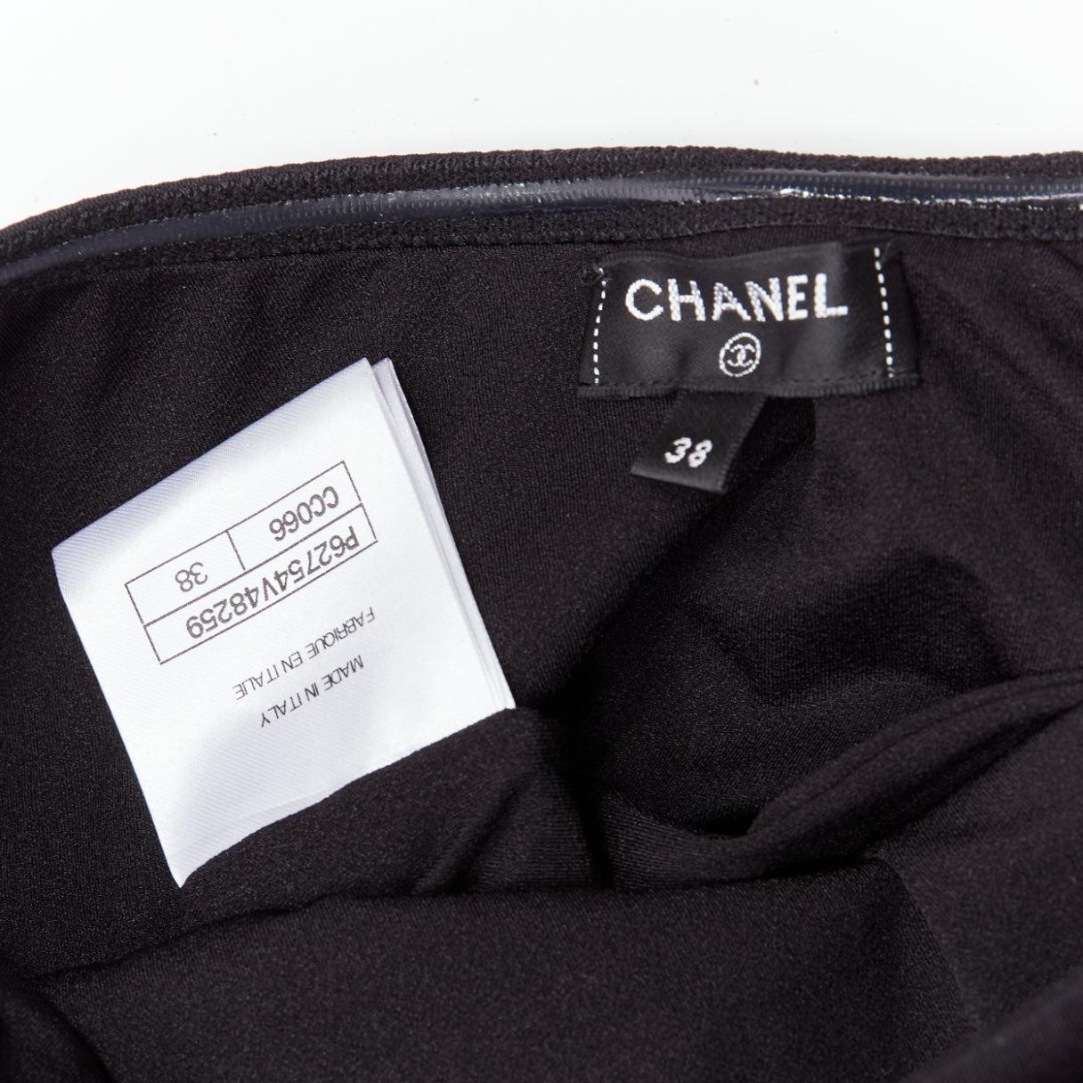 new CHANEL 20C black CC logo mosaic embellished halter swimsuit FR38 M 4