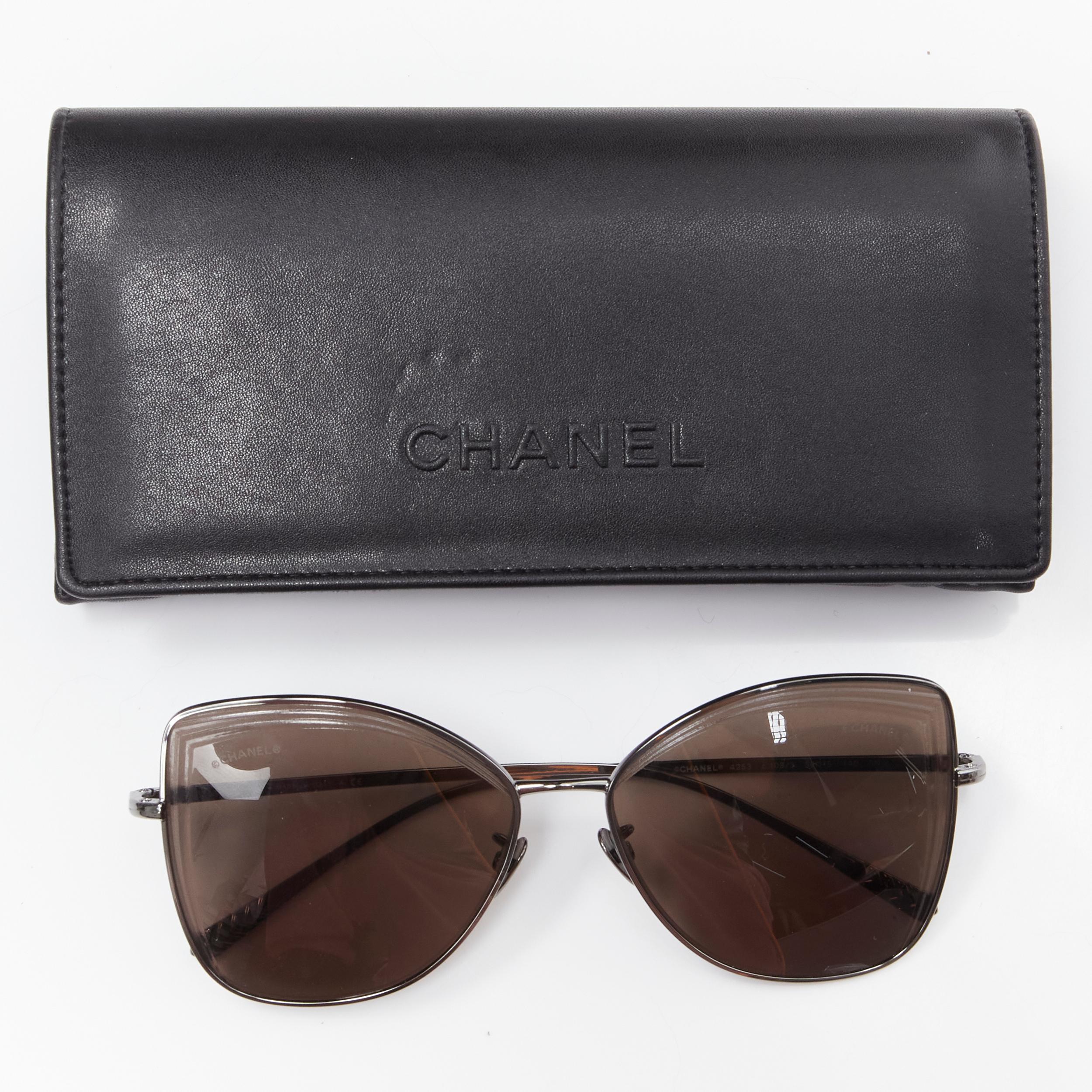 new CHANEL 4253 C108/3 black lens gunmetal silver oversized butterfly sunglasses 2
