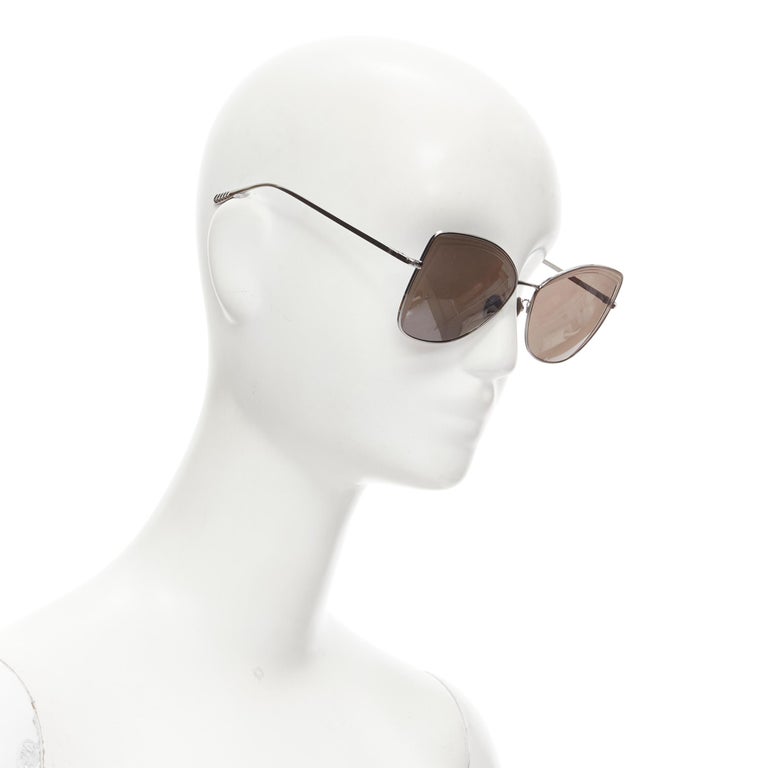 new CHANEL 4253 C108/3 black lens gunmetal silver oversized butterfly  sunglasses For Sale at 1stDibs