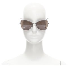 new CHANEL 4253 C108/3 black lens gunmetal silver oversized butterfly sunglasses
