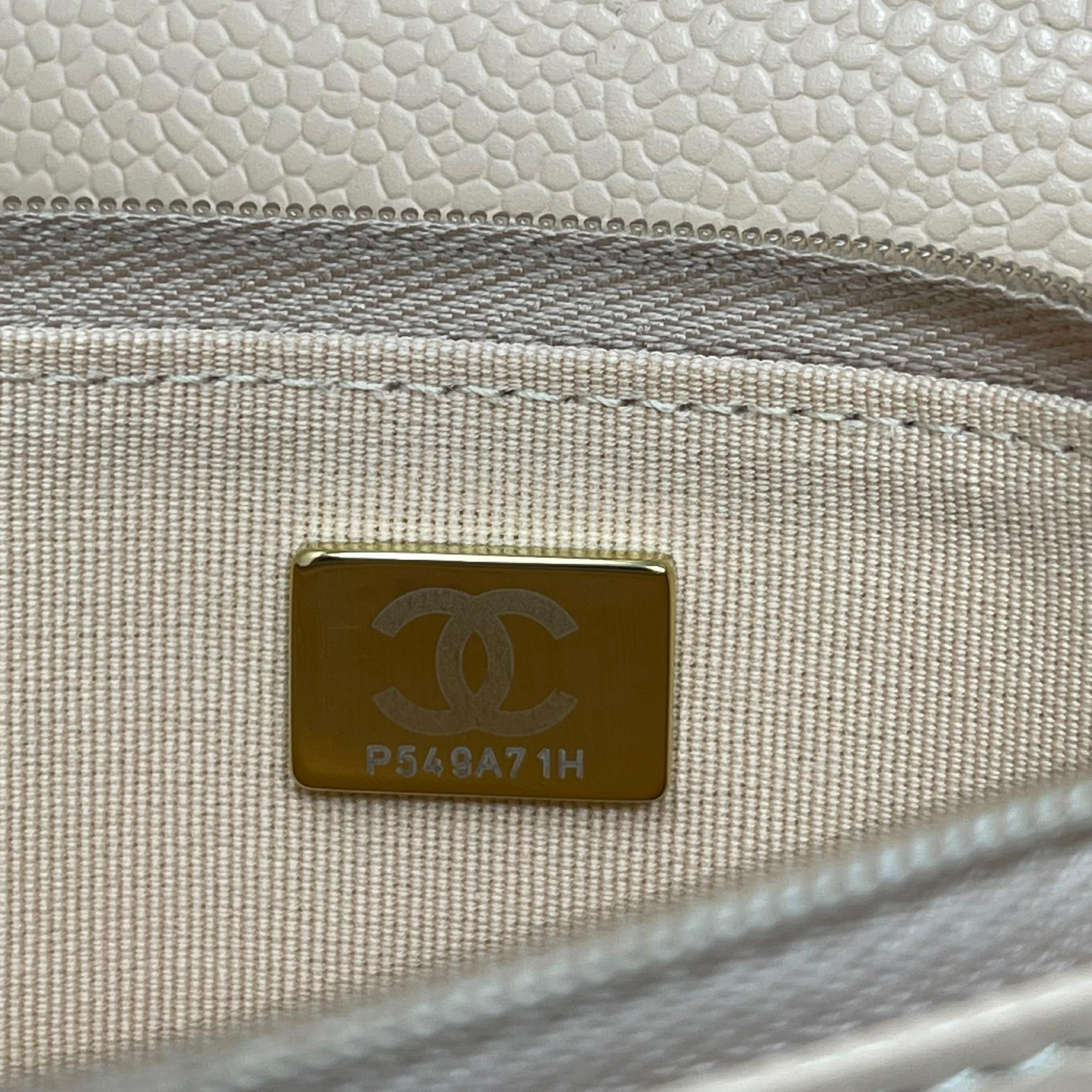 NEU Chanel Beige Klassische gesteppte Kaviar Leder Brieftasche auf einer Kette Crossbody Bag im Angebot 11