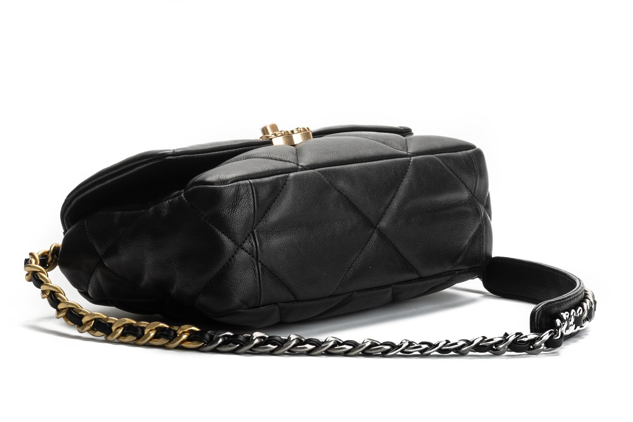 Neu Chanel Schwarz 19 Tasche Selten 5