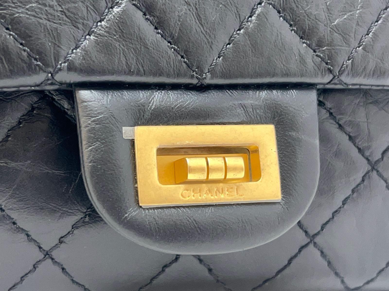 New Chanel Black 2.55 Reissue Quilted Aged Calfskin Leather Flap GHW 2014 9