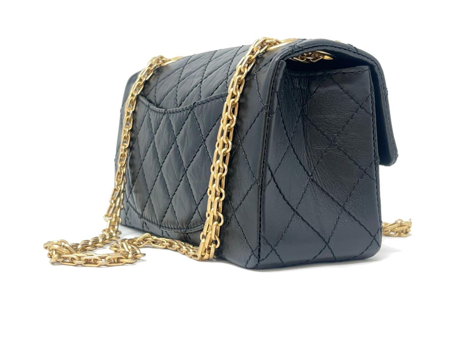 New Chanel Black 2.55 Reissue Quilted Aged Calfskin Leather Flap GHW 2014 10