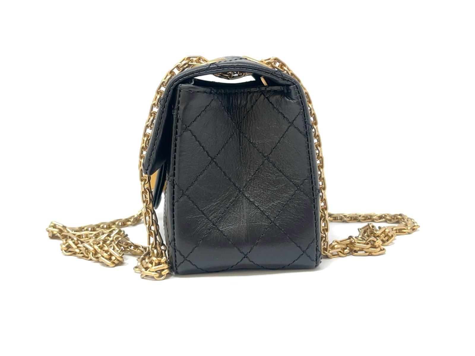 New Chanel Black 2.55 Reissue Quilted Aged Calfskin Leather Flap GHW 2014 1