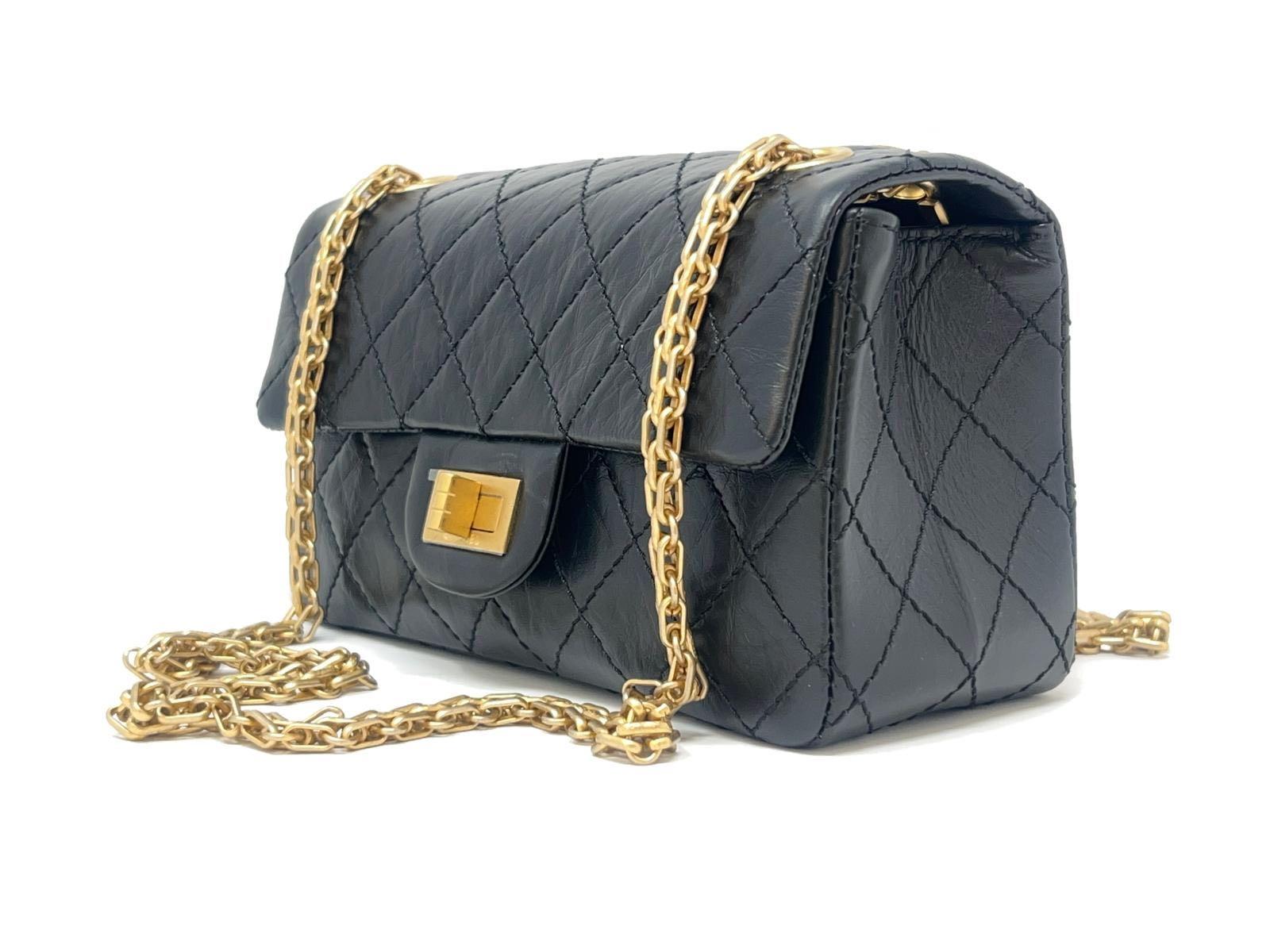 New Chanel Black 2.55 Reissue Quilted Aged Calfskin Leather Flap GHW 2014 3