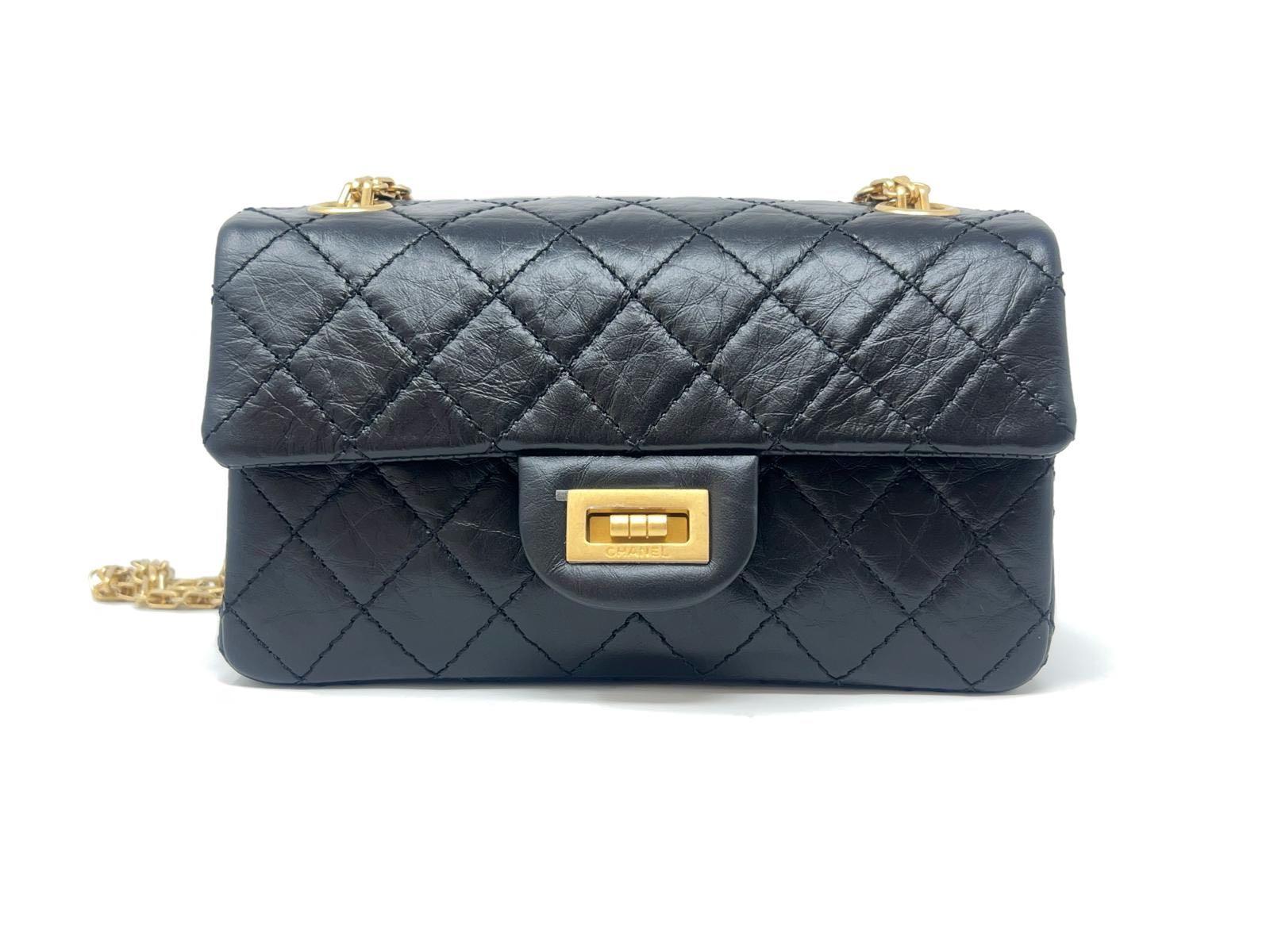 New Chanel Black 2.55 Reissue Quilted Aged Calfskin Leather Flap GHW 2014 5