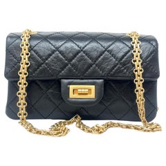 New Chanel Black 2.55 Reissue Quilted Aged Calfskin Leather Flap GHW 2014