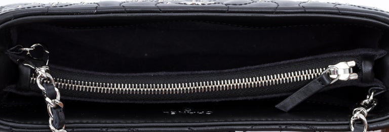 New Chanel Black Camellia Stud Crossbody Bag at 1stDibs