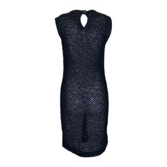 NEW Chanel Black Crochet Knit Dress including Slip Dress 38
