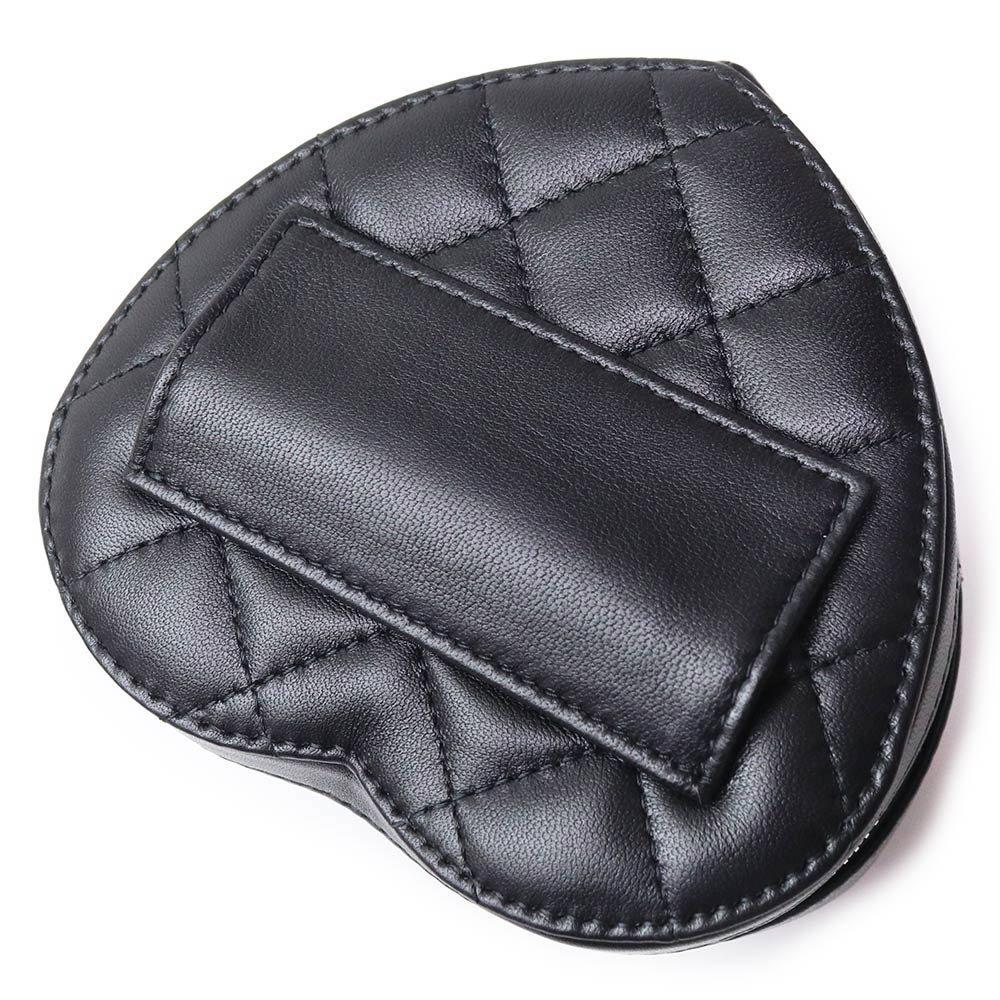 New Chanel Black Small Quilted Lambskin Leather Heart Bag 4
