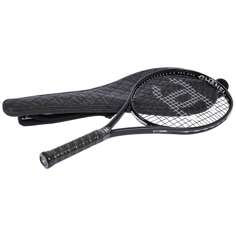 New Chanel Black Tennis Racquet with Cover For Sale at 1stdibs