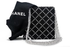 New Chanel Black Tweed Clear Lucite Bag
