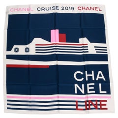New Chanel Blue Cruise 2019 Silk Scarf