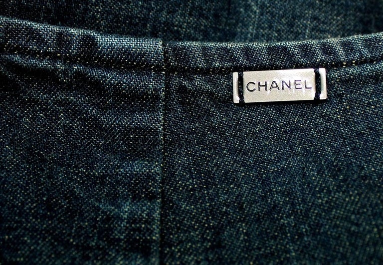 NEW Chanel Blue Jeans Denim Hot Pants Shorts For Sale at 1stDibs