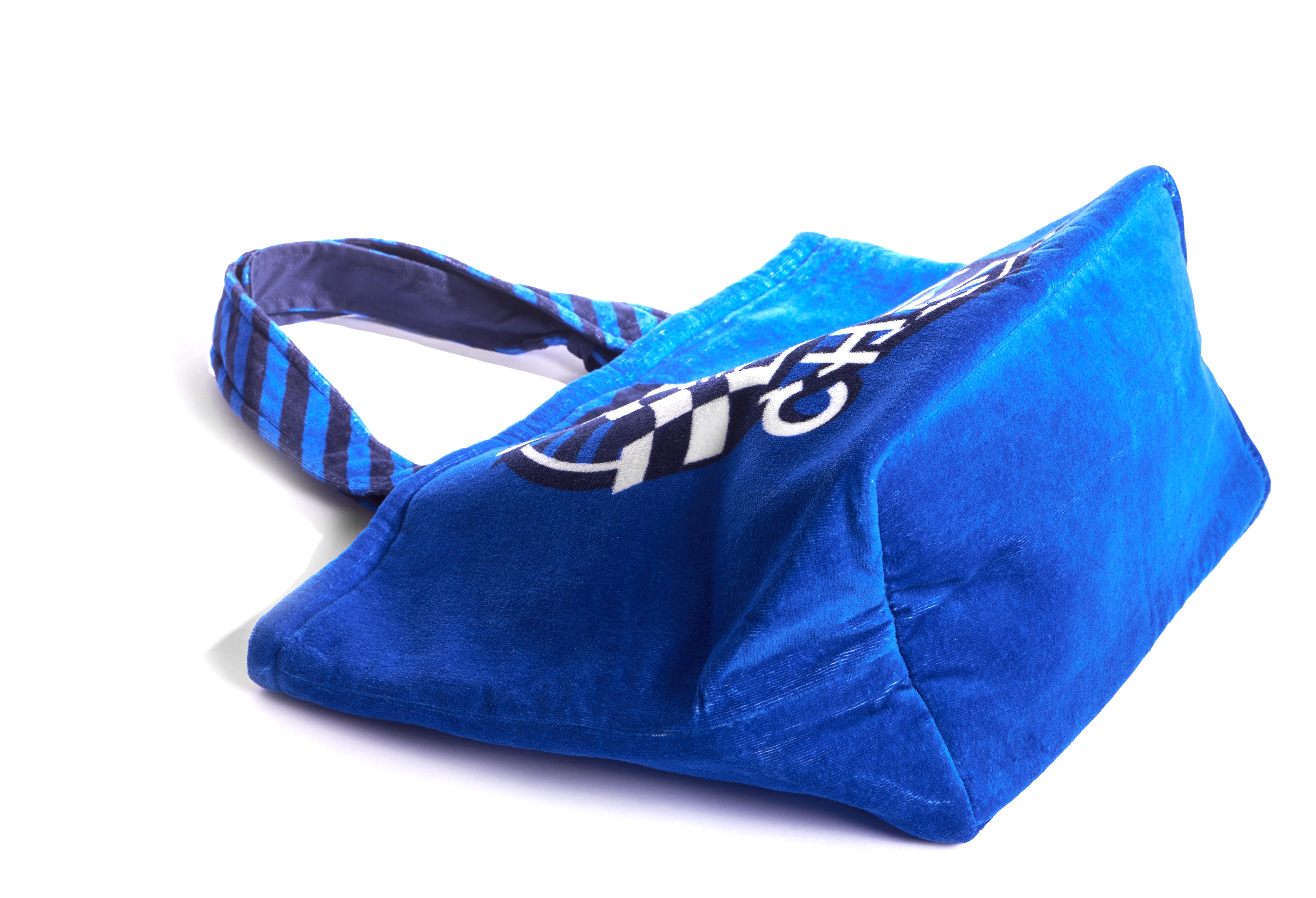 chanel blue beach bag