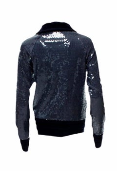 UNWORN Chanel Blue Terry Sequin Terrycloth Jacket Blazer Blouson 36