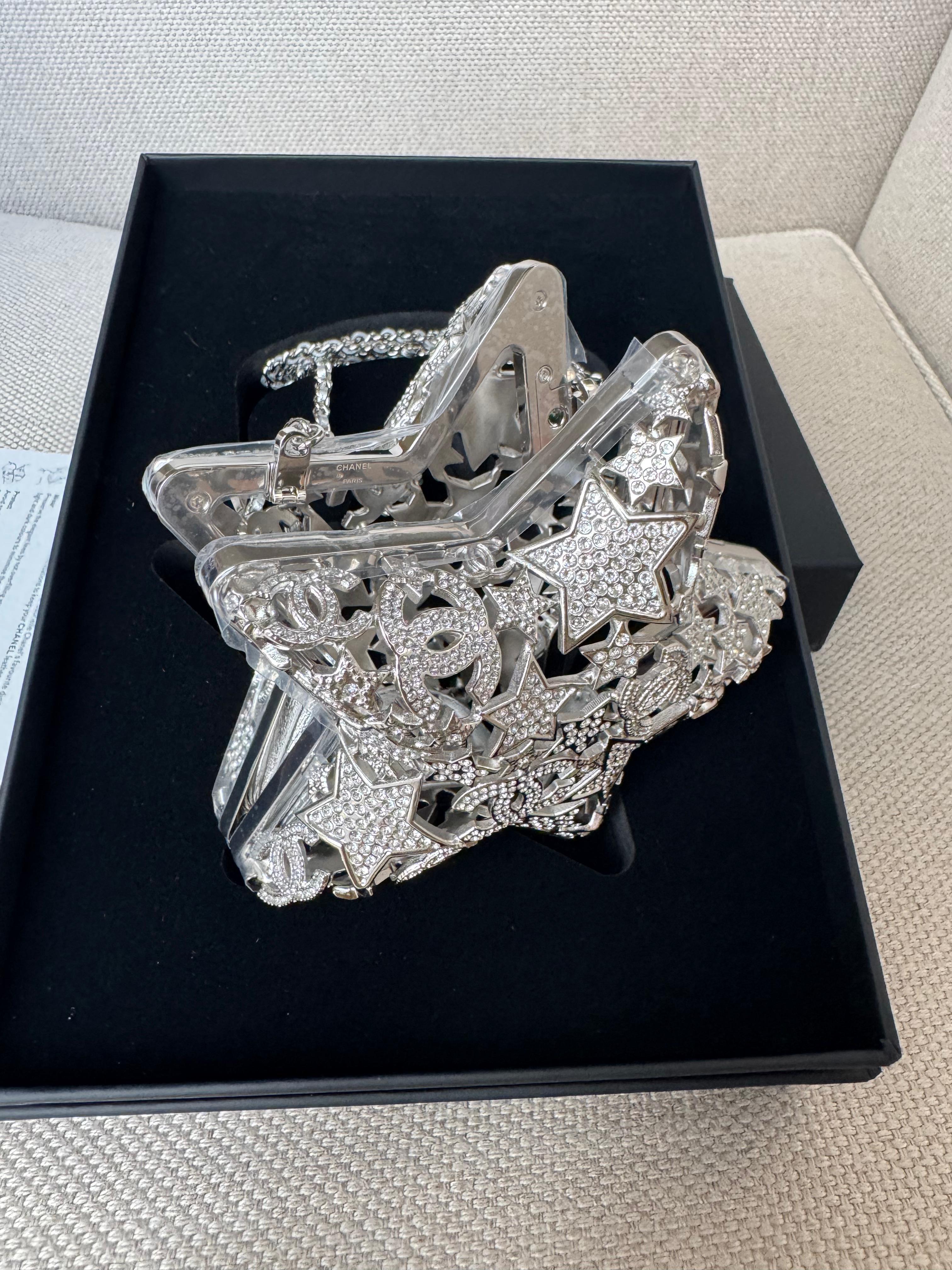 NEW CHANEL Chanel 25A Metier's d'Art Star Minaudiere Strass Crystals Clutch Bag For Sale 11