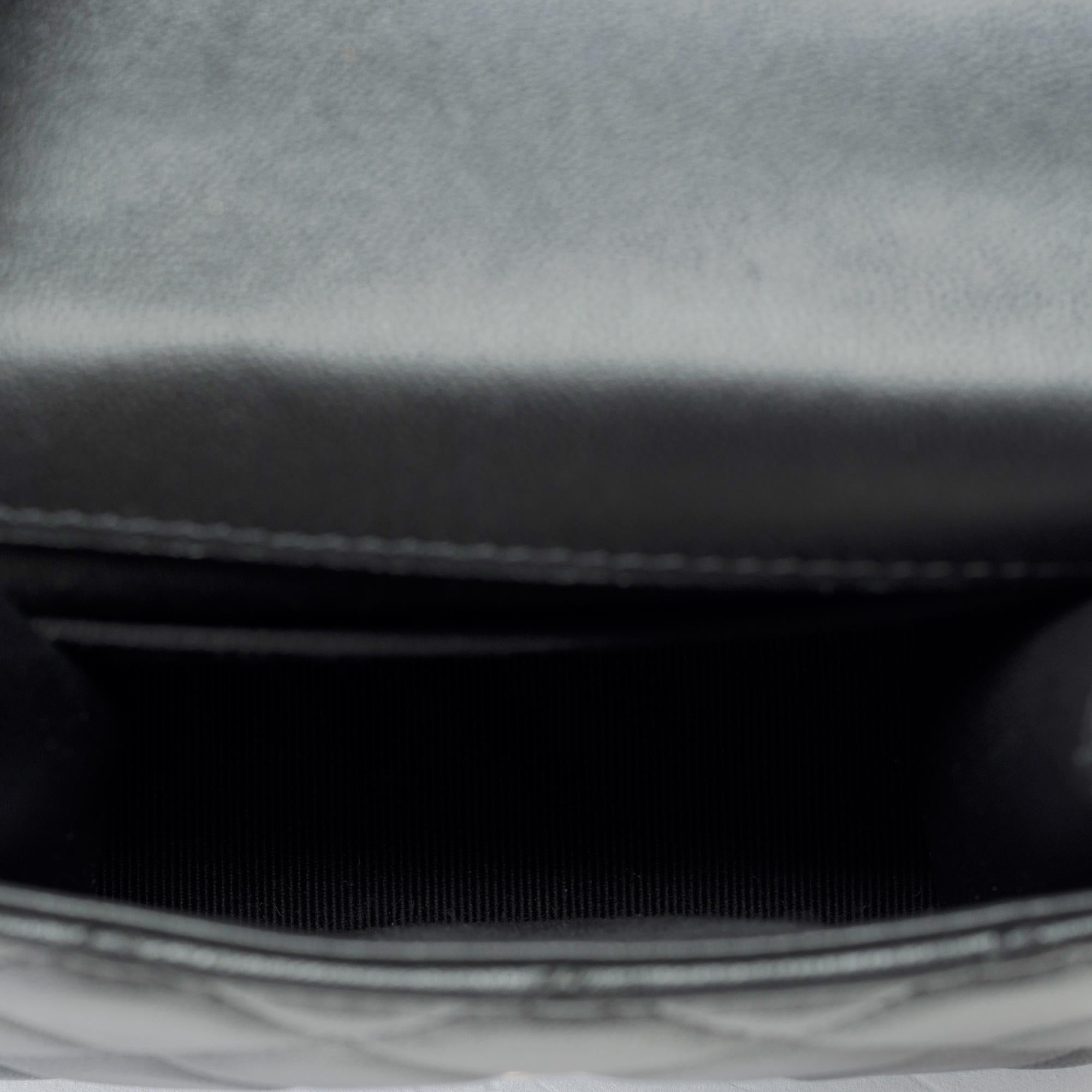 New Chanel Clutch shoulder flap bag in black quilted leather, CHW 5