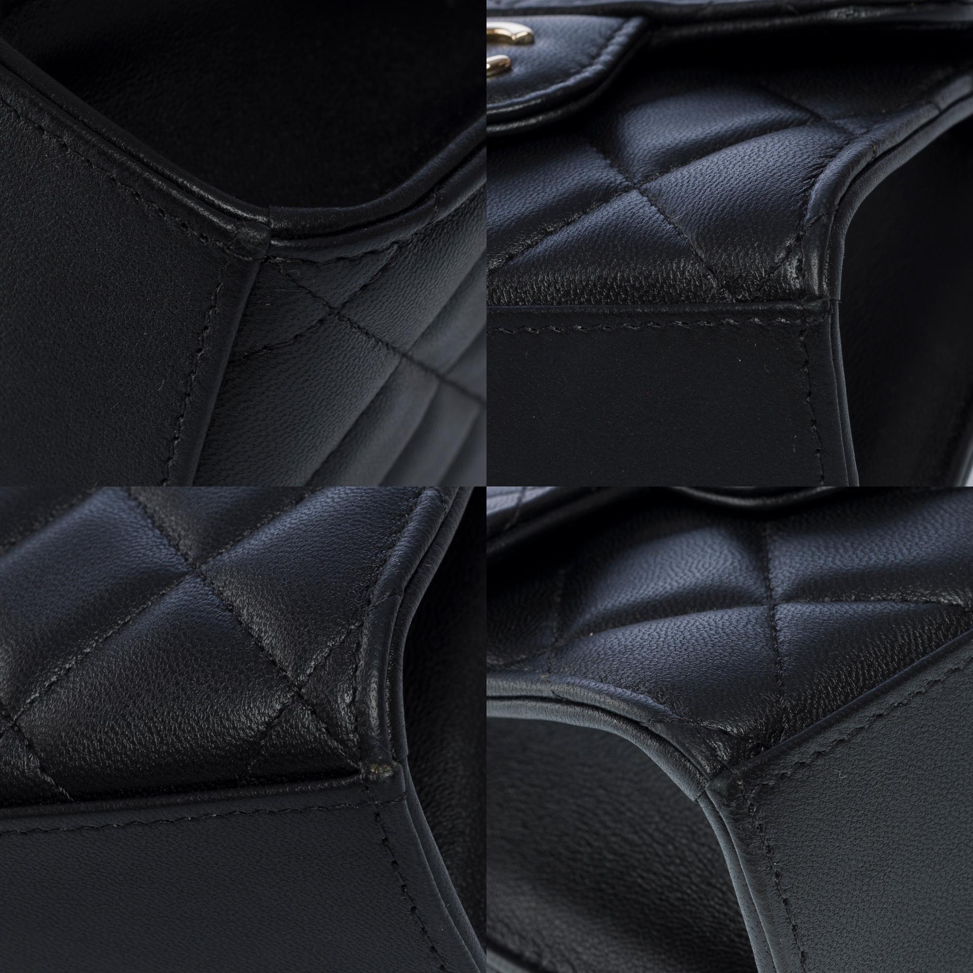 New Chanel Clutch shoulder flap bag in black quilted leather, CHW 9