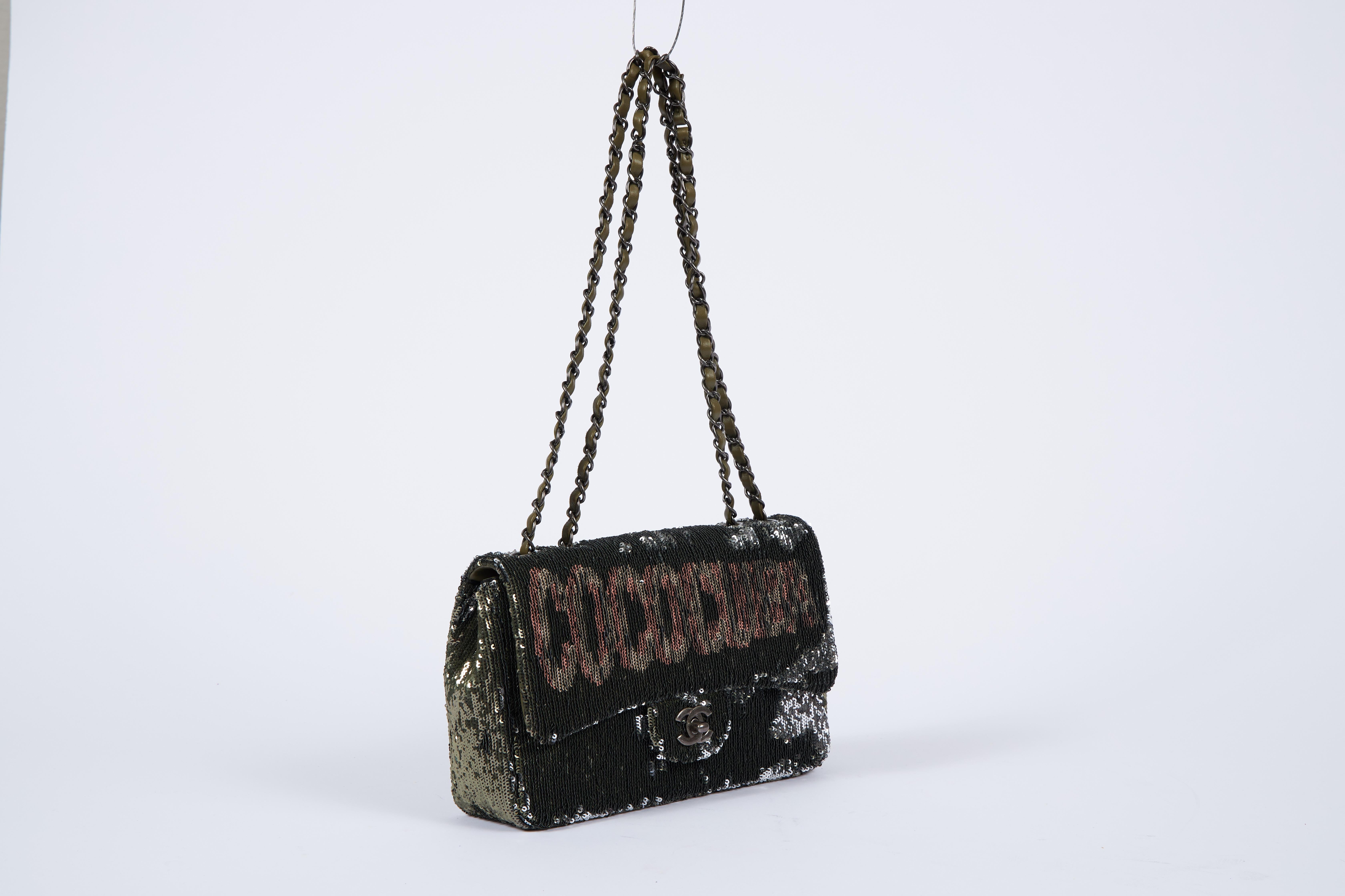 Chanel sequin Coco Cuba flap bag. Handle drop, 9